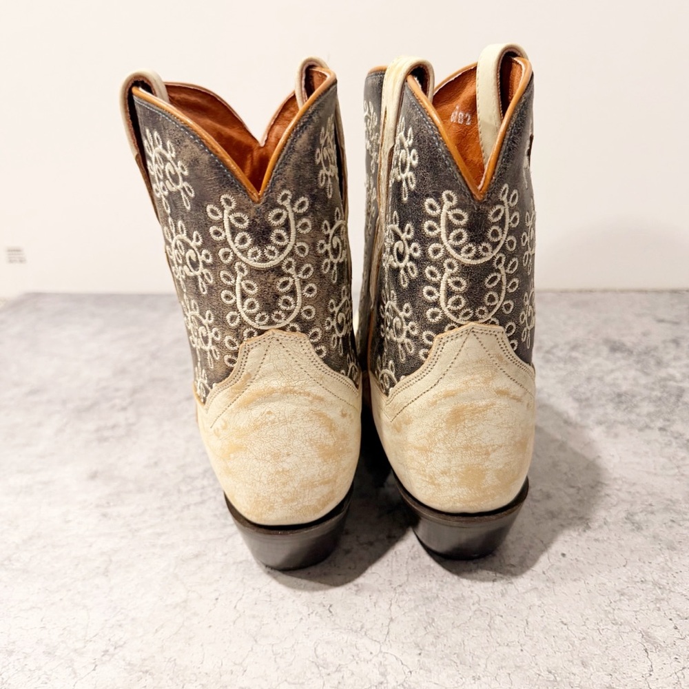 Dan Post Cowboy Boots Blue Leather Embroidered Size 6 * - Picture 4 of 6